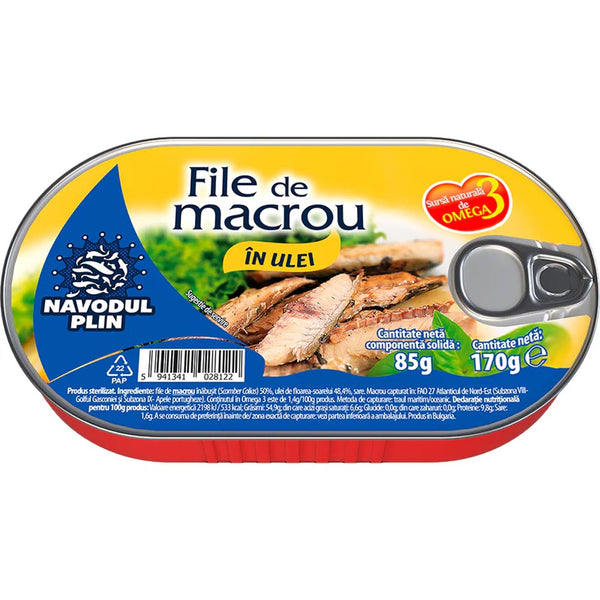 Macrou file in ulei de floarae-soarelui Navodul Plin - Delumani - Magazin Online Romanesc 