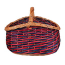 Cos de piata din rachita model albastru - rosu - Delumani - Magazin Online Romanesc 