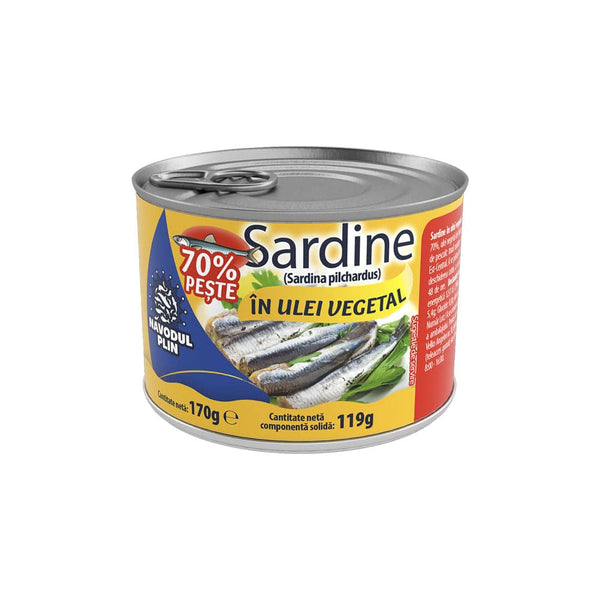 Sardine in ulei vegetal Navodul Plin - Delumani - Magazin Online Romanesc 
